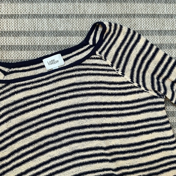 Lark & Wolff Boatneck Cotton Striped Sweater - Picture 1 of 4